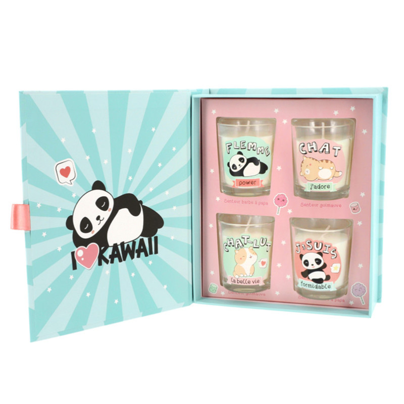 Coffret 4 bougies kawaii