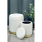 Set 2 poufs velours beige