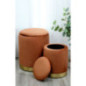 Set 2 poufs velours moka