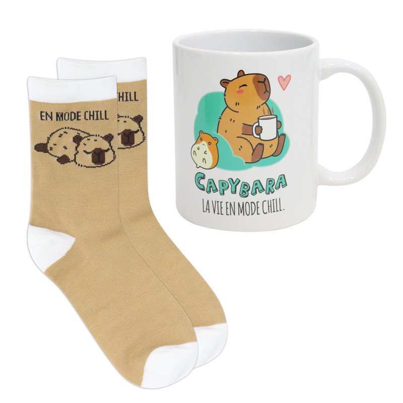 Coffret mug et chaussettes kawai