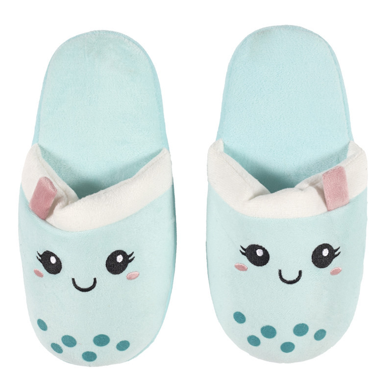 Chaussons beige/bleu kawaii