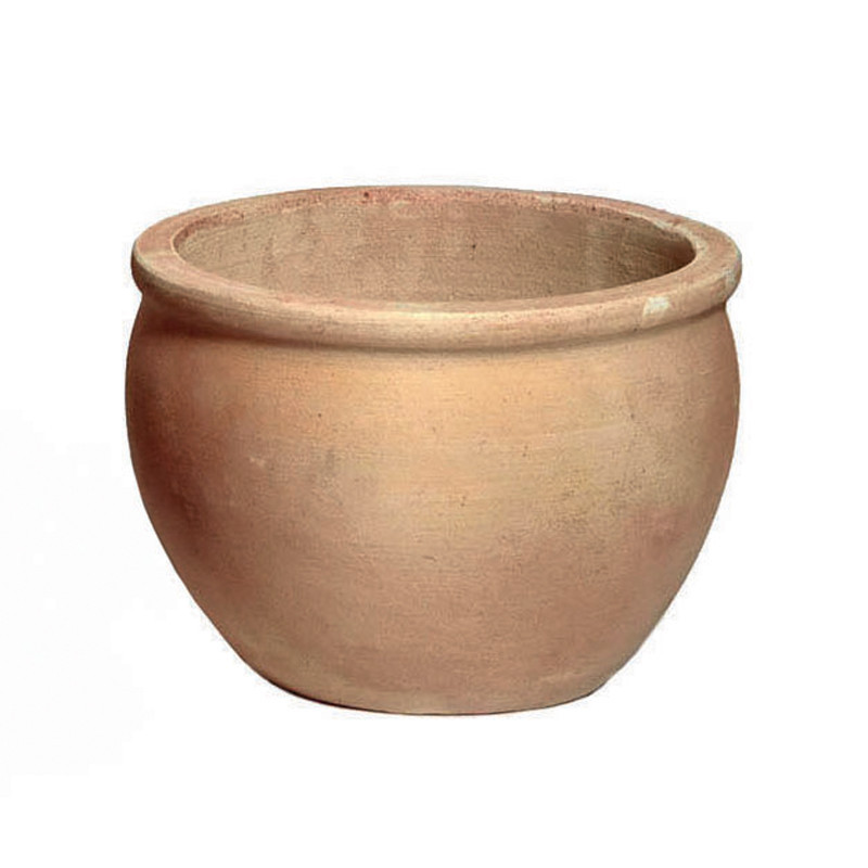 Pot boule terre cuite whitewash