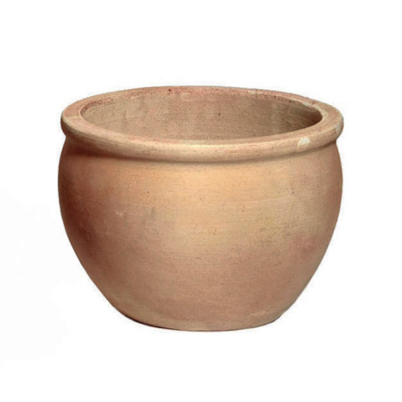 Pot boule terre cuite whitewash