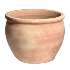 Pot boule terre cuite whitewash