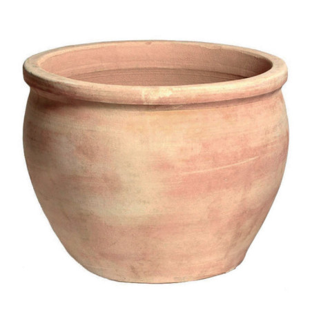 Pot boule terre cuite whitewash