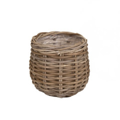 Pot osier evi cauldron o25h33cm