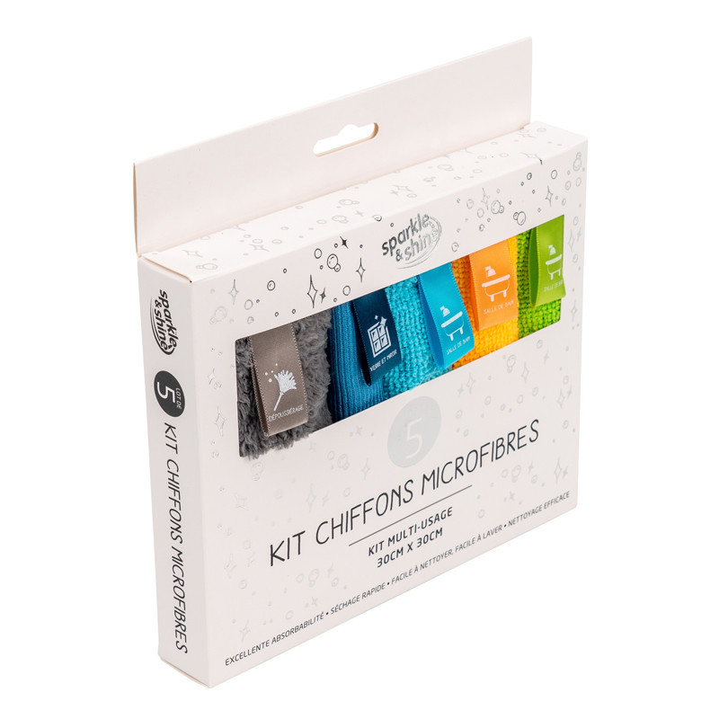 Kit chiffons microfibres x5 30