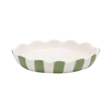 Porte savon a rayures vert