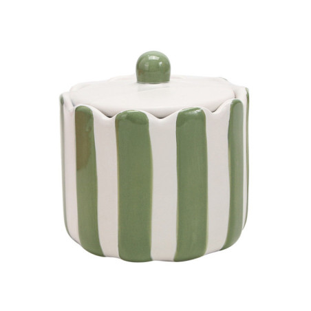 Pot a coton a rayures vert