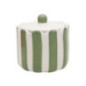 Pot a coton a rayures vert