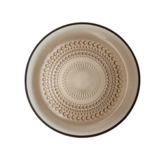 Assiette plate en verre noir