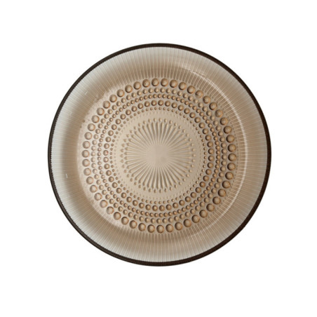 Assiette plate en verre noir