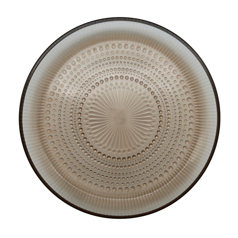 Assiette dessert en verre noir