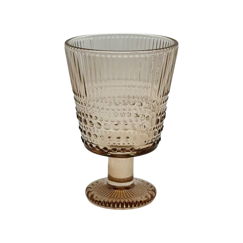 Verre a pied noir fume motif