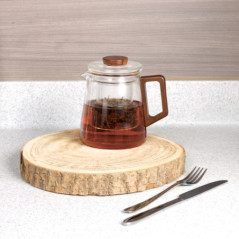 Theiere avec anse en bois