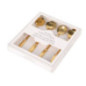 4 cuilleres fleur dore