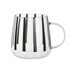 Mug en verre motif rayures