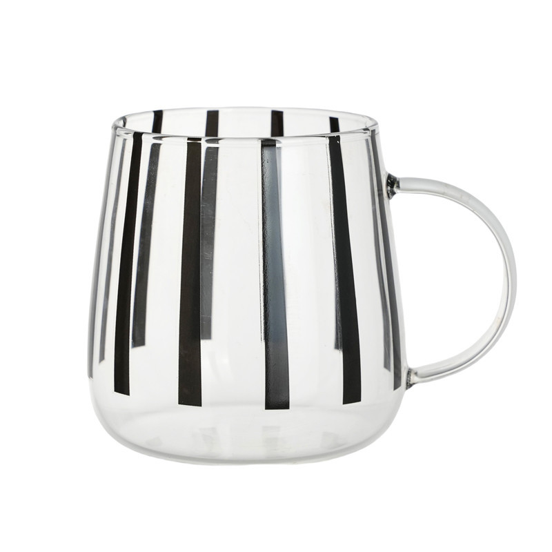 Mug en verre motif rayures