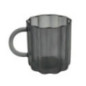 Mug en verre noir fleur