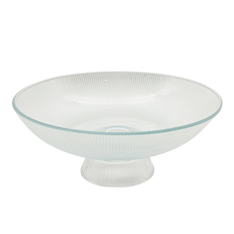 Corbeille a fruit en verre strie