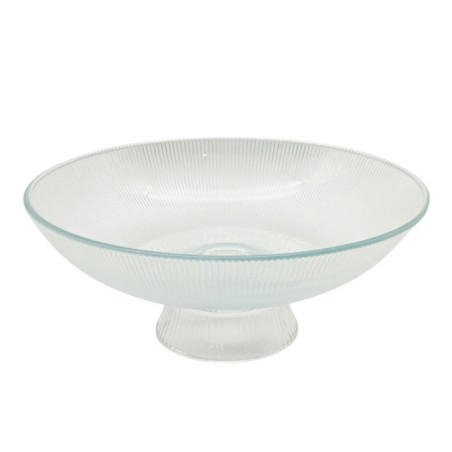 Corbeille a fruit en verre strie