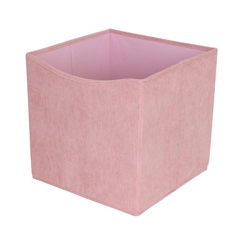 Cube rangement velours rose