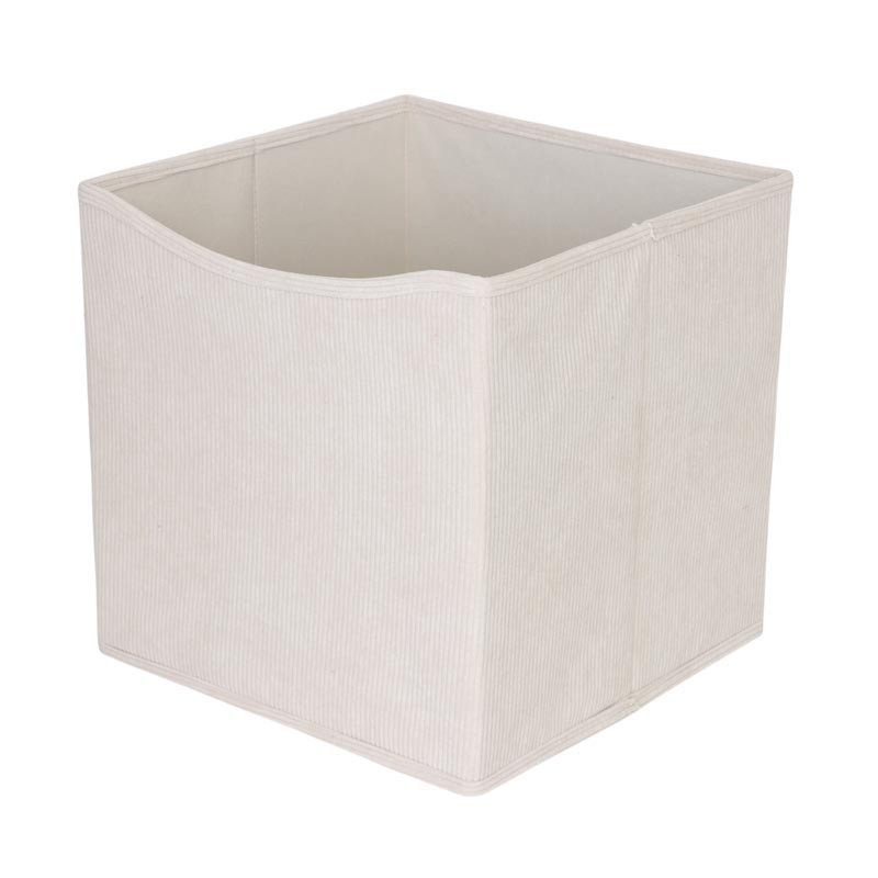 Cube rangement velours beige
