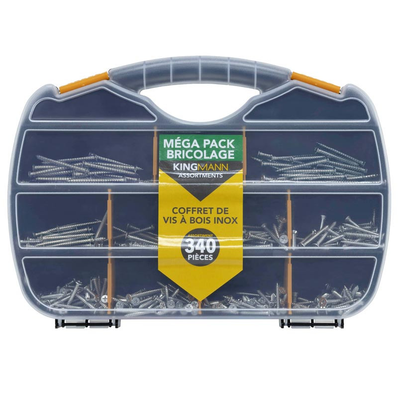 Coffret 340 vis a bois inox