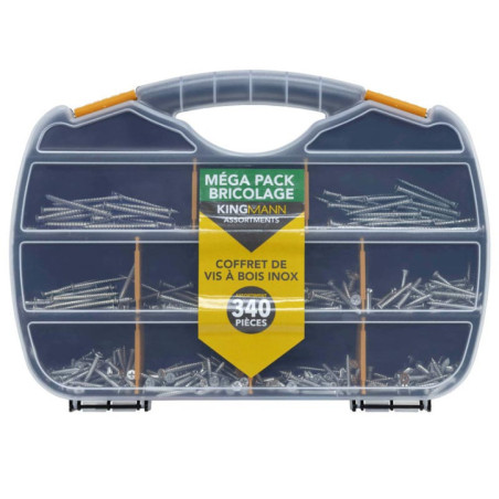 Coffret 340 vis a bois inox