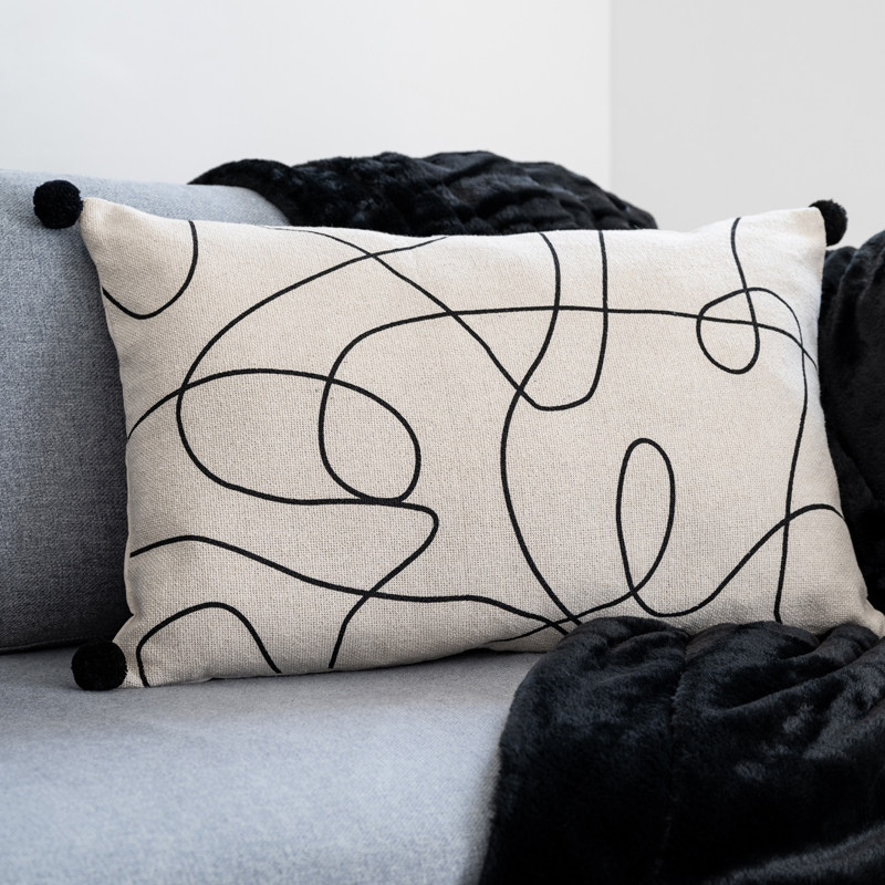 Coussin line art 60x40cm avec po