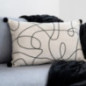Coussin line art 60x40cm avec po