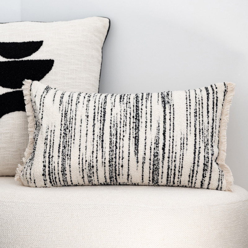 Coussin bandes jacquard 50x30cm