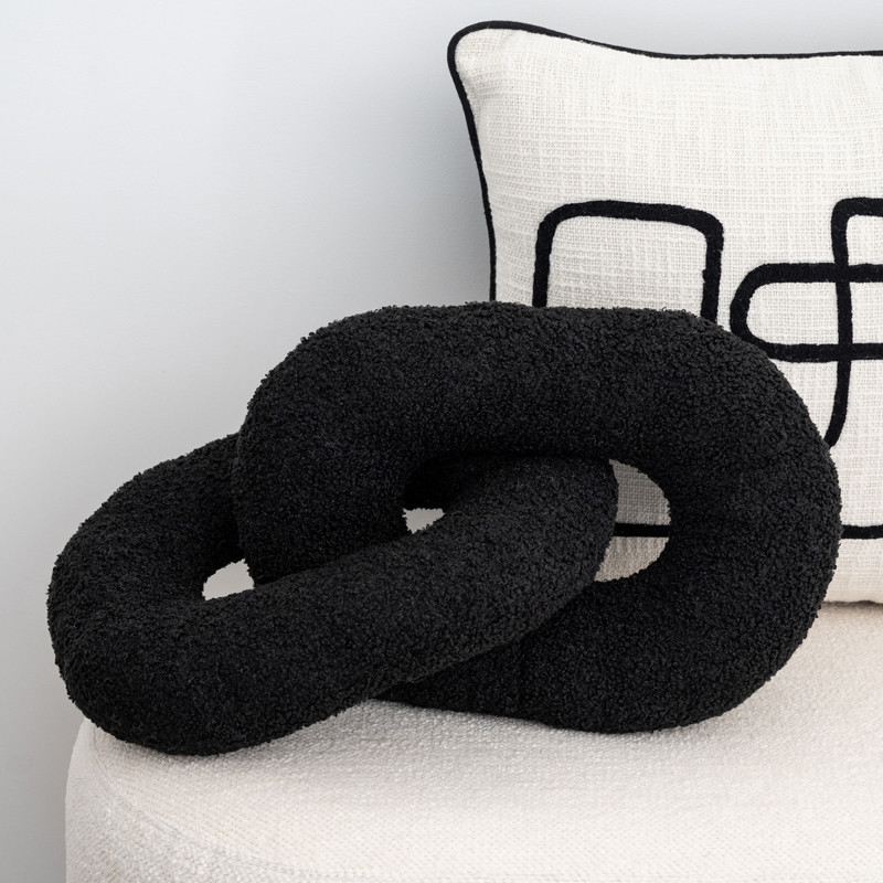 Coussin chaine noir 41x24cm