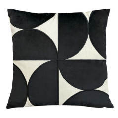 Coussin geometrie noir avec pomp