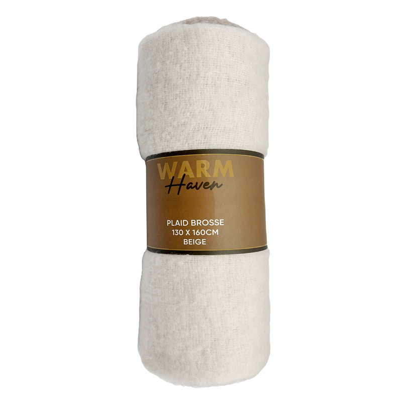 Plaid brosse  130x160cm beige