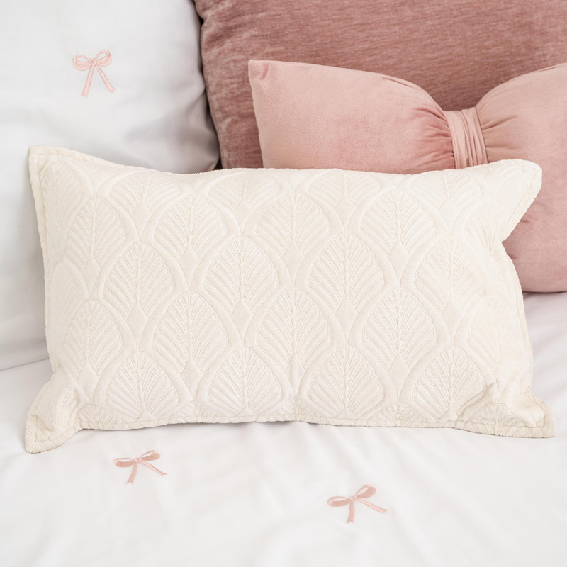 Coussin leaf 50x30cm velours bla