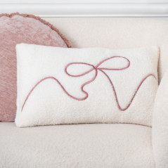 Coussin bouclette nAud rose 50x3
