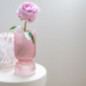 Vase strie base transparent