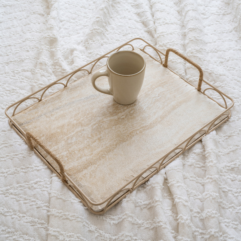 Plateau effet marbre bord feston