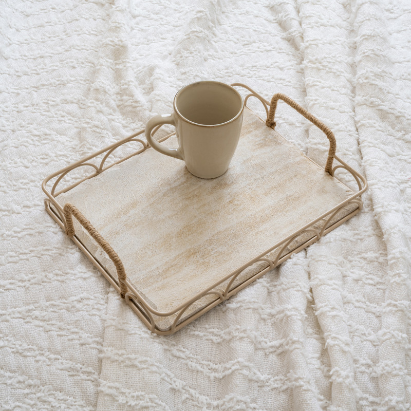 Plateau effet marbre bord feston