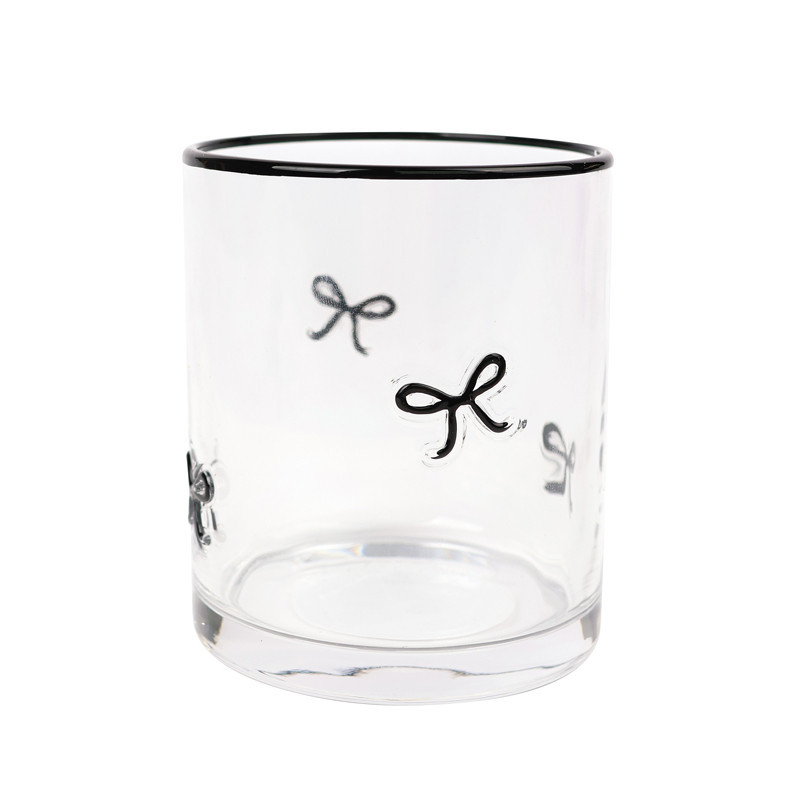 Verre bas motif noeud noir