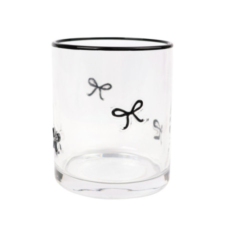 Verre bas motif noeud noir