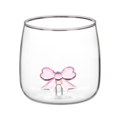 Verre bas avec figurine noeud 3d