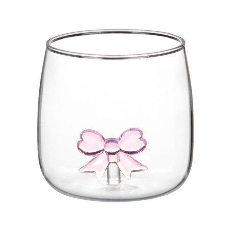 Verre bas avec figurine noeud 3d