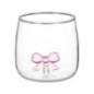 Verre bas avec figurine noeud 3d