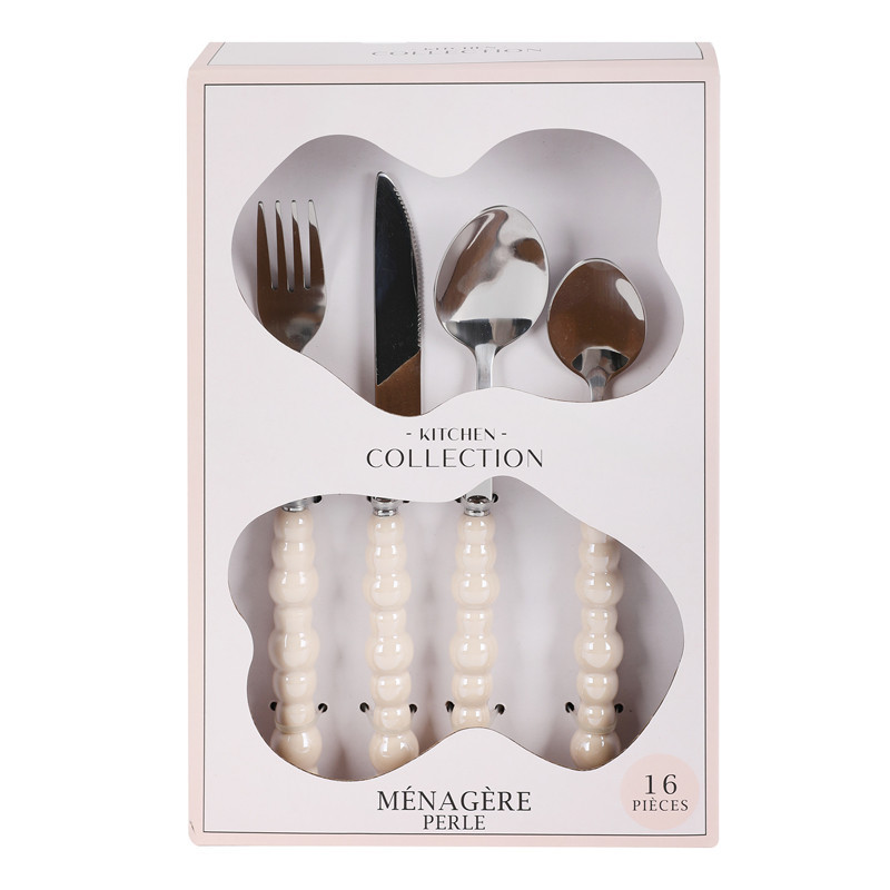 Menagere avec manche perles