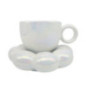 Tasse et coupelle nuage irrise