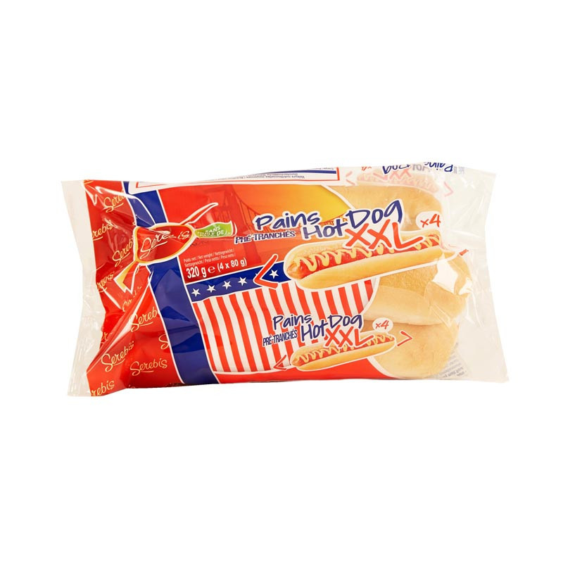 Pain hot dog xxl x4 320g