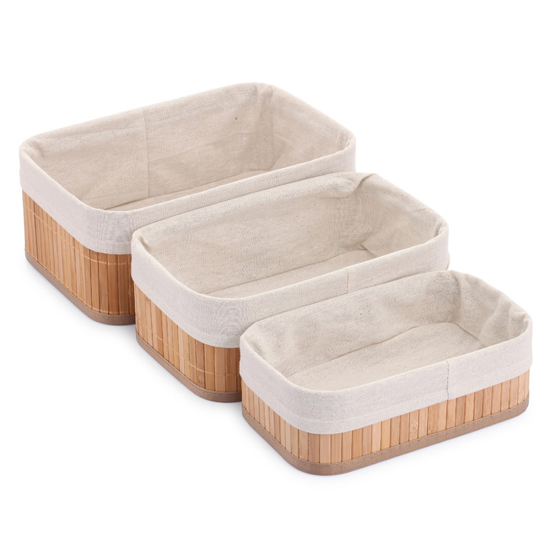 Panieres de rangement bambou x3