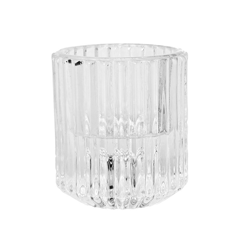 Bougeoir verre strie